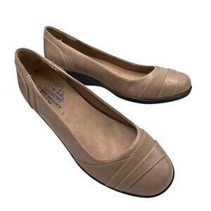 Lifestride Loafer Women 8W Black Indeed Flats Round Toe Slip On Comfort Shoe